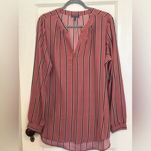 Women’s Madison Tunic‎ Top Mauve & Black Stripe Size XL